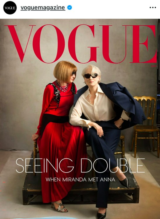 A sztárvilág két legnagyobb ikonja, Meryl Streep és Anna Wintour közösen a Vogue címlapján