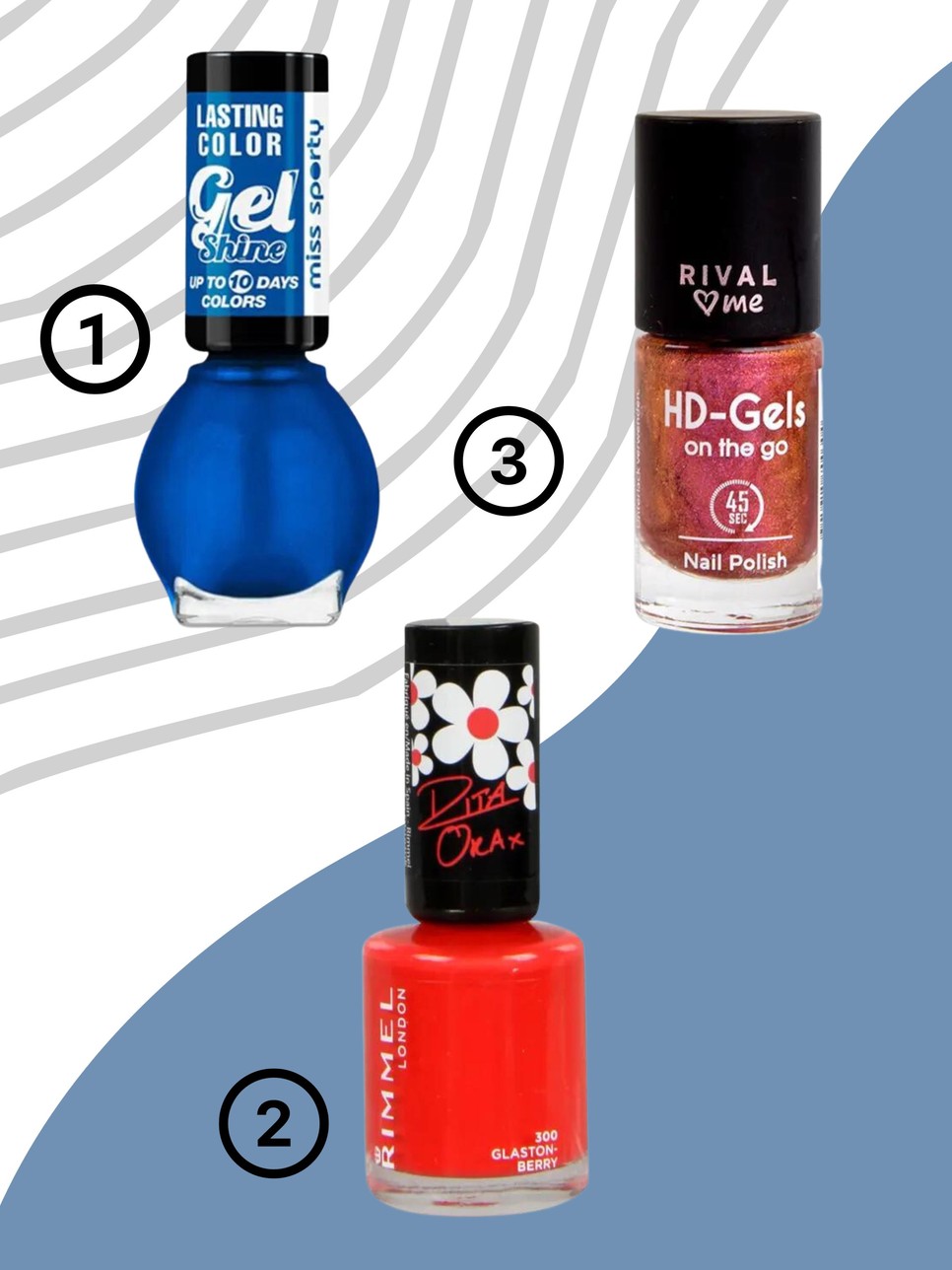 1. 60 Seconds Super Shine körömlakk (300) RIMMEL 1039 Ft/8 ml a Rossmann üzleteiben és online 50% kedvezménnyel, GLAMOUR-kuponnal 519,5 Ft 2. Lasting Colours körömlakk MISS SPORTY (510) 569 Ft/7 ml a Rossmann üzleteiben és online 25% kedvezménnyel, GLAMOUR-kuponnal 426,75 Ft 3. Körömlakk HD-gels on the go (17) RIVAL LOVES ME 499 Ft/ 7 ml a Rossmann üzleteiben és online, 30% kedvezménnyel, Glamour-kuponnal 349,3 Ft