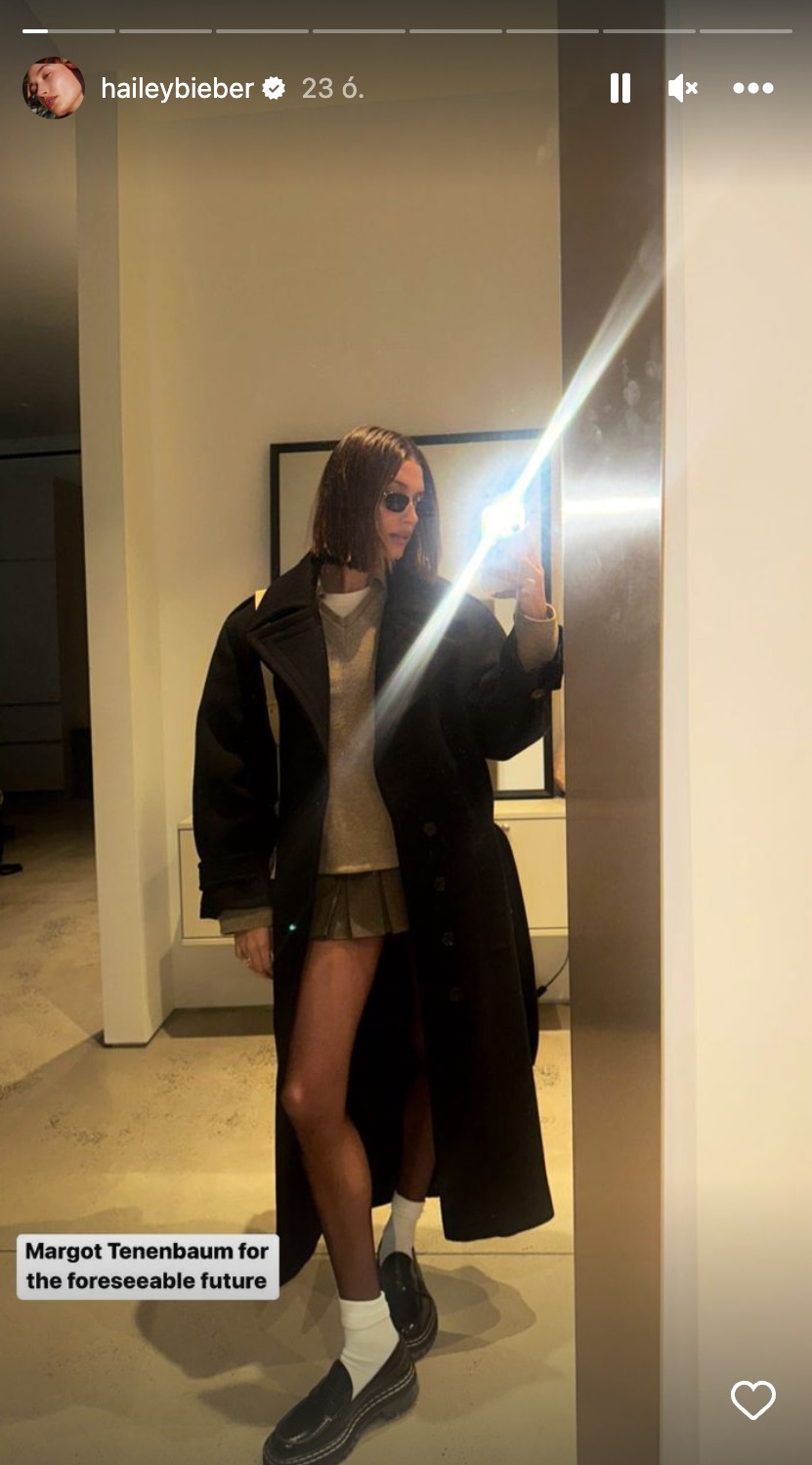 Hailey Bieber 24 órán keresztül elérhető Instagram történetében megmutatta rajongóinak új frizuráját