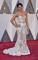2016 Priyanka Chopra - A színésznő 2016-ban debütált az Oscar-vörös szőnyegén, és bár ez volt az első fellépése a díjátadón, a belépője profi volt. A Zuhair Murad kollekciójából származó csipke couture ruha nagyon előkelő helyen végzett a divat- és népszerűségi listákon. Később hivatalosan is bejelentették, hogy az ő ruhája volt a hetedik legtöbbet keresett ruha a Google év végi listáján az Oscar-divat kategóriában