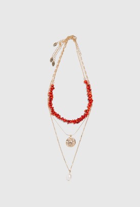 Gyöngyös és fém pénzes nyaklánc ZARA 5595 Ft/3 db