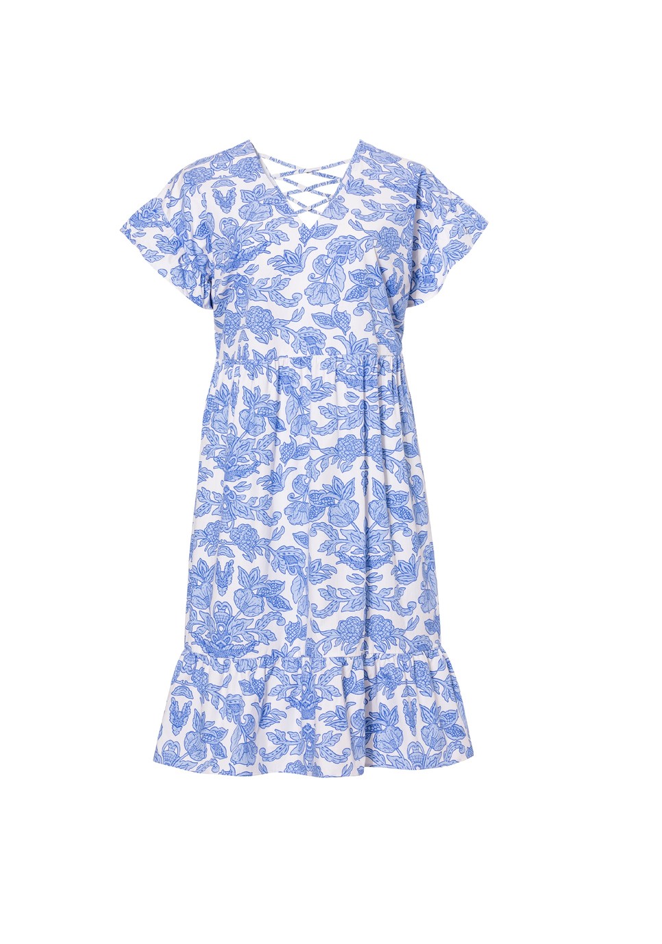 Mini dress with blue print