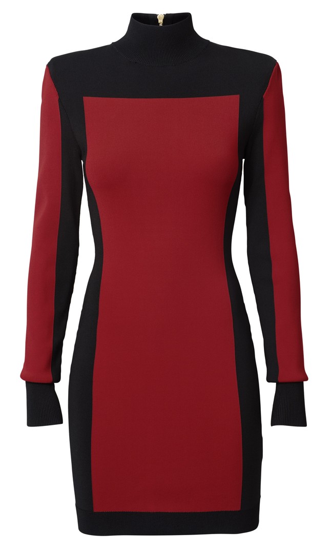 Elasztikus garbóruha BALMAIN X HM 14 990 Ft (Ne feledd, november 5-én keresd a BALMAIN X HM kollekciót a Vörösmarty téri H&M üzletében és online is megvásárolhatod!)