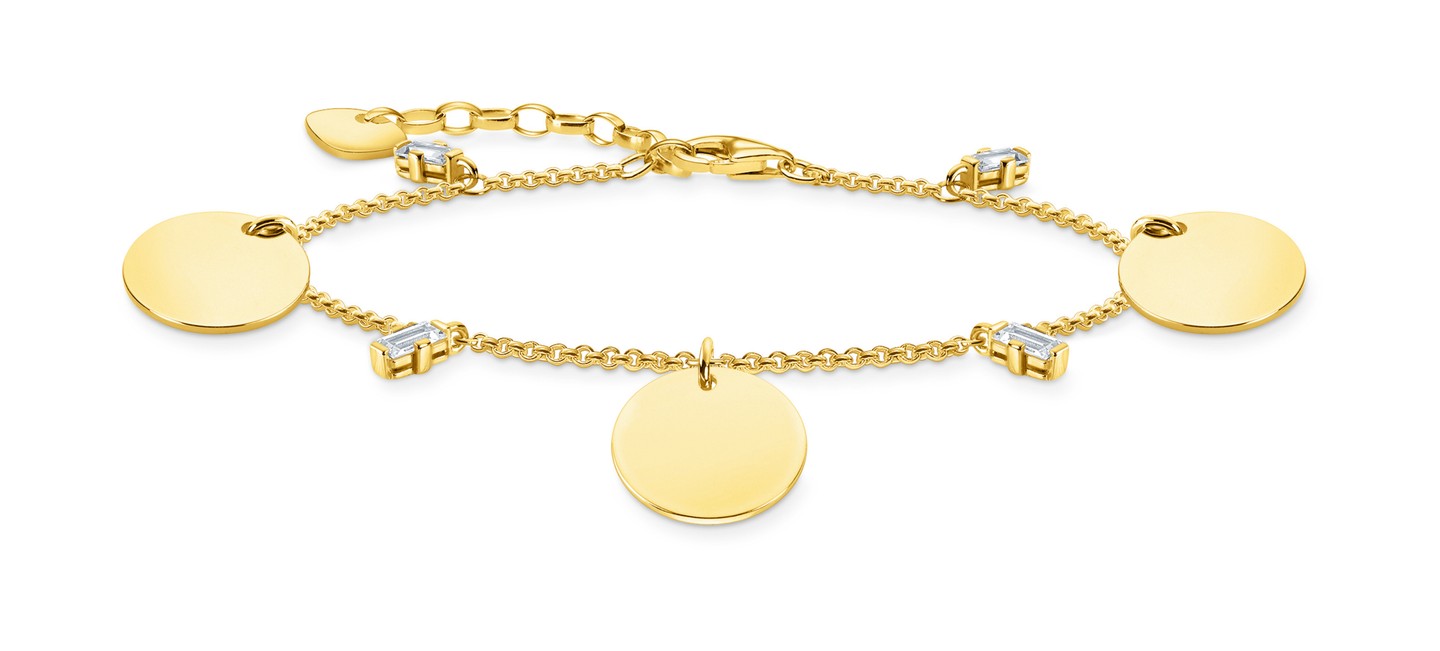 Arany és cirkónia medálos karkötő: THOMAS SABO 88700 Ft