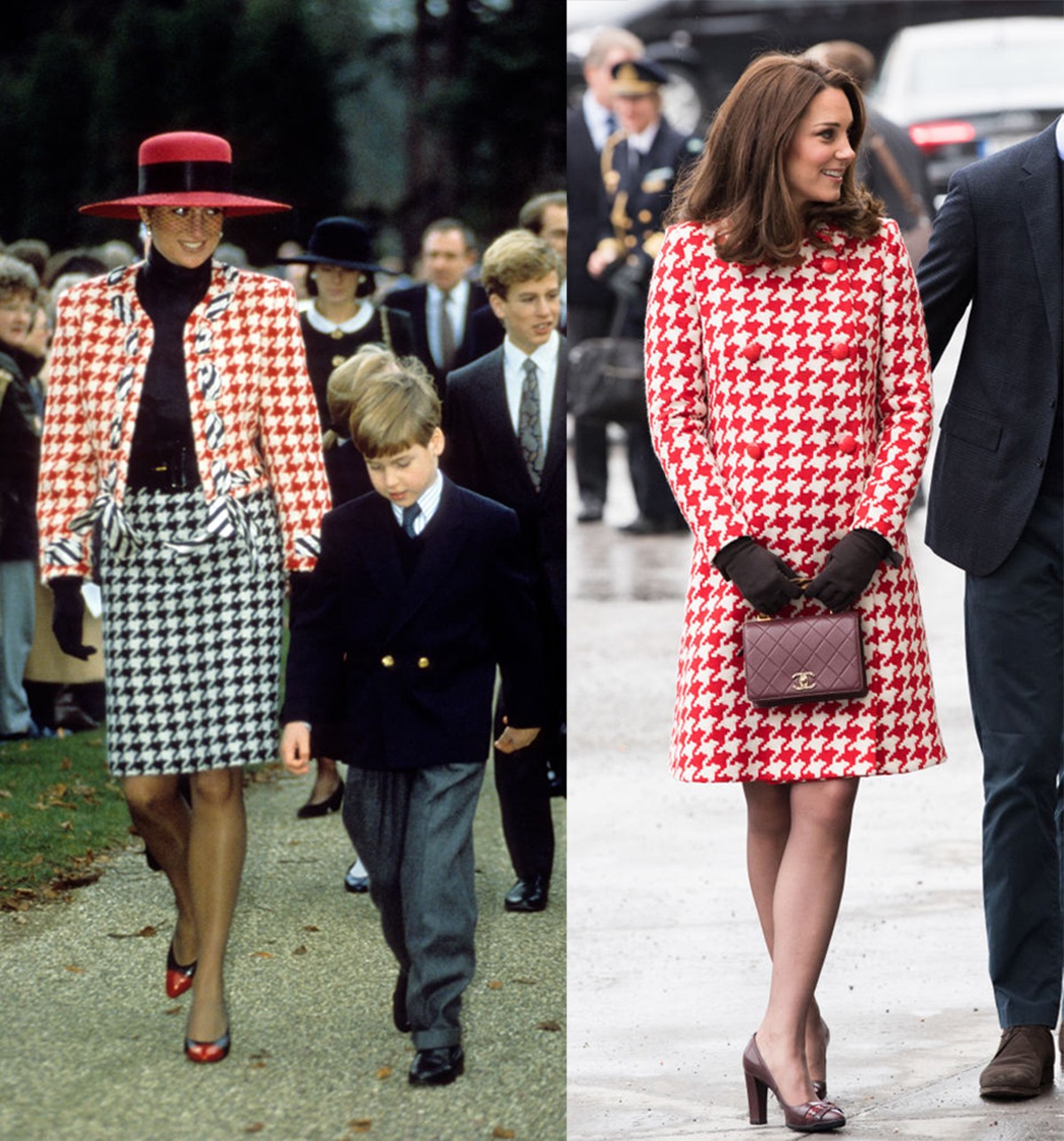 Piros-fekete tyúklábminta