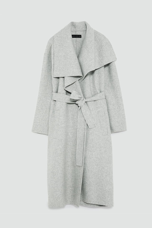 Gyapjúkabát nagy gallérral ZARA 32 995 Ft