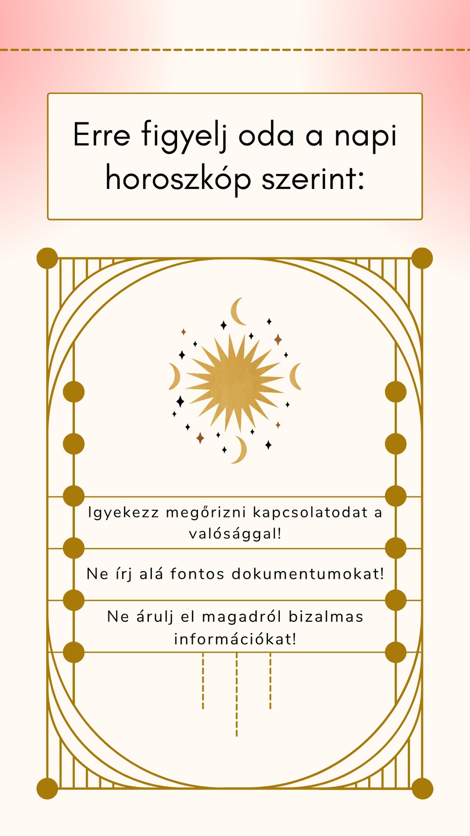 Egy kis emlékeztető mára