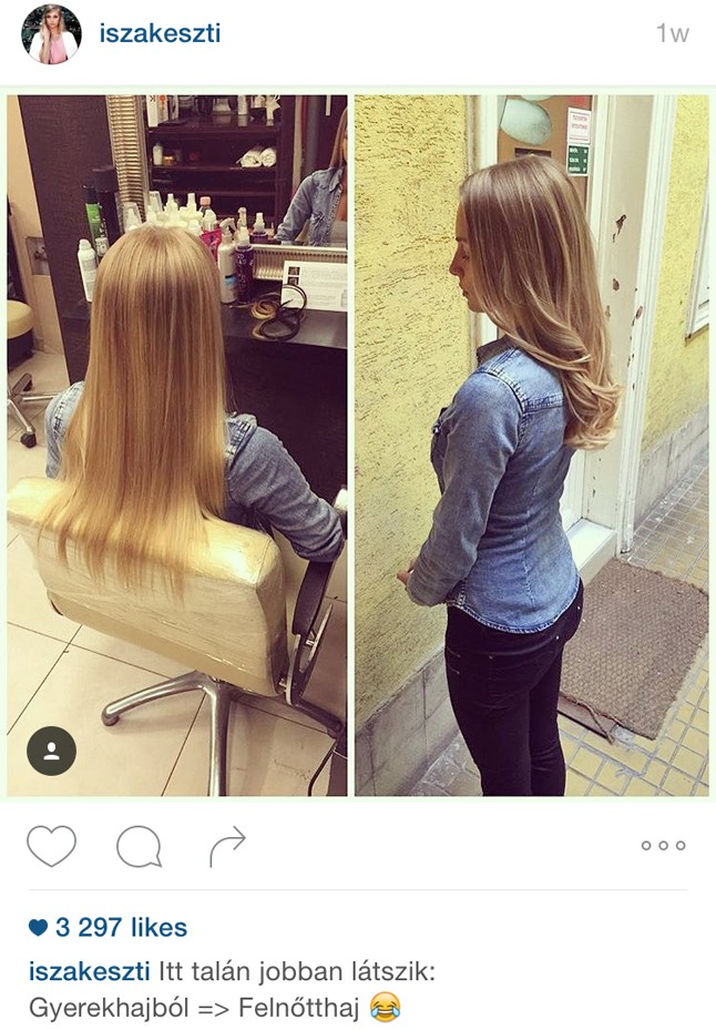 Iszak Eszti új hajkoronával