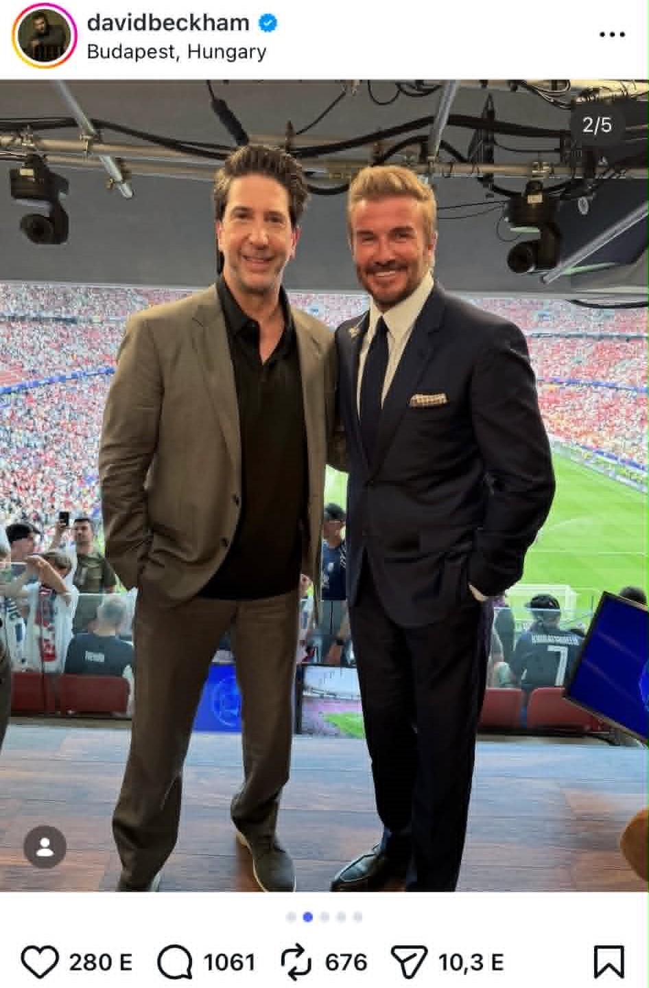 David Beckham és David Schwimmer együtt szurkoltak a Bajnokok Ligája döntőjében
