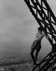 Peter Lindbergh: Mathilde on the Eiffel Tower, Hommage to Marc Riboud, Rolling Stone Paris, 1989