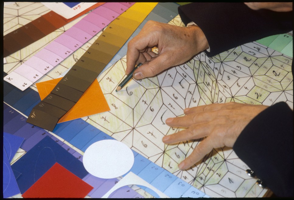 Painter Victor Vasarely at Work