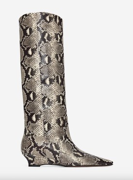 Kígyómintás éktalpú bőrcsizma ARKET arket.com 