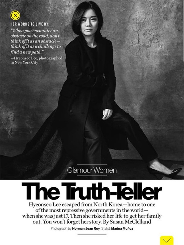 Hyeonseo Lee az amerikai GLAMOUR júliusi számában