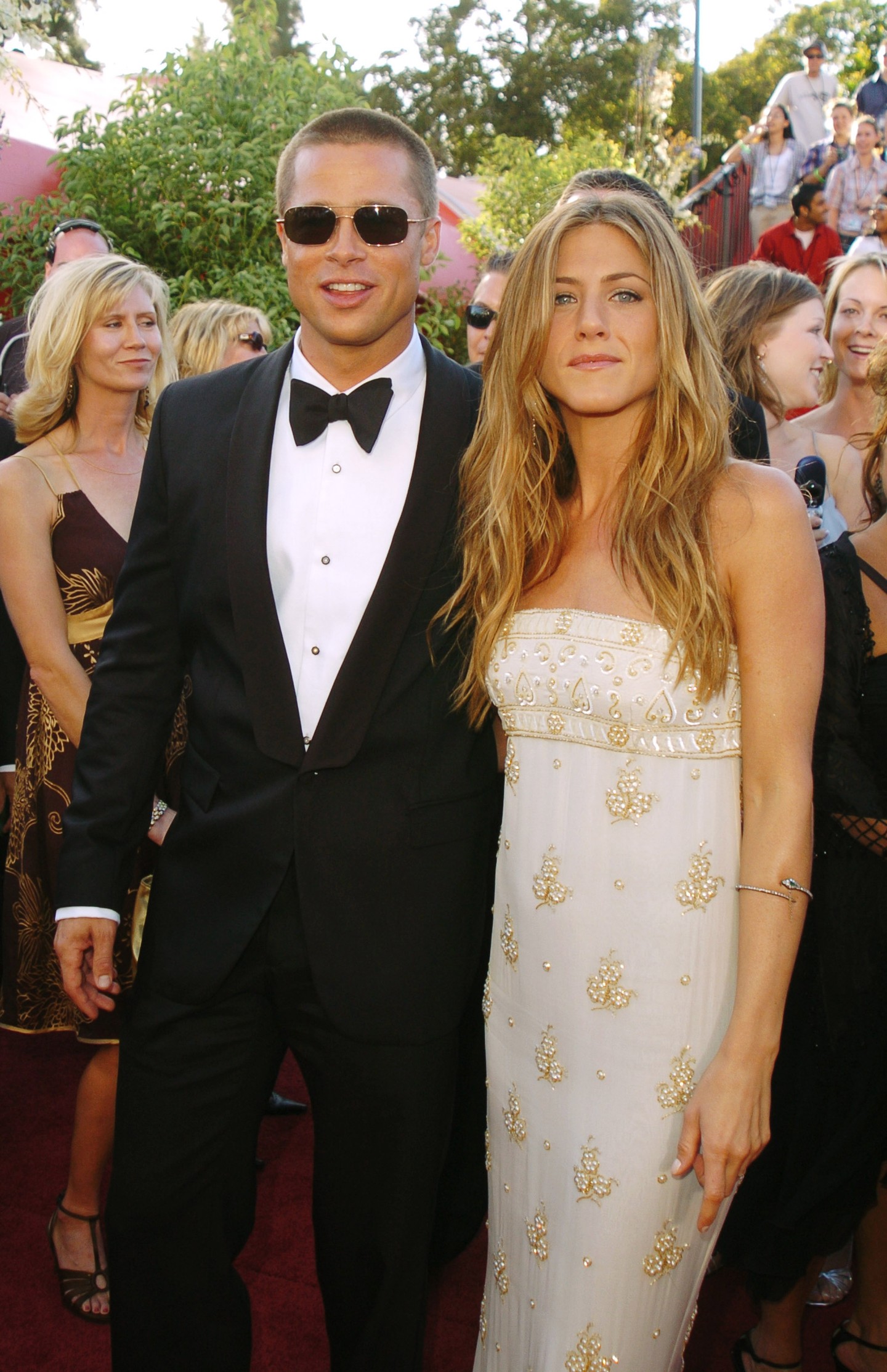 Jennifer Aniston és Brad Pitt az 56. Primetime Emmy-gálán, 2004-ben 