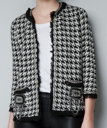 Tyúklábmintás, zsebes ZARA 22995 Ft