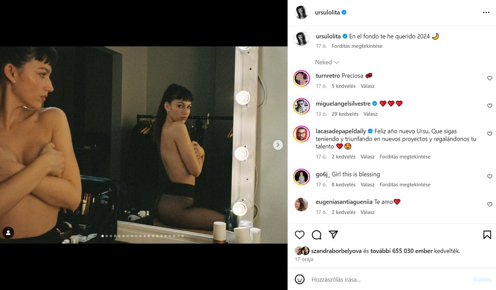 Úrsula Corberó, A nagy pénzrablás színésznője ennél önazonosabban nem is indíthatta volna az évet