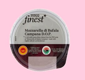 Tesco Finest Mozzarella di Bufala Campana zsíros, lágy sajt sós lében 125 g