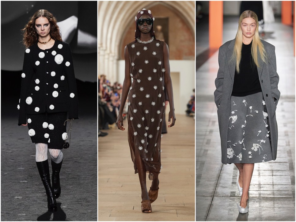 Chanel, Lanvin és Prada háromdimenziós virág kreációi a 2023-as őszi-téli kifutókon