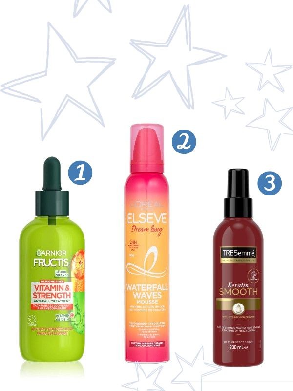 1. Fructis Vitamin & Strength szérum GARNIER 2299 Ft/125 ml (18,39 Ft/1 ml) az Emag üzleteiben és online, GLAMOUR kuponnal, 33% kedvezménnyel 1540,33 Ft 2. Elseve Dream Long Waterfall Waves hajhab L'ORÉAL PARIS 2299 Ft/200 ml (11,49 Ft/1 ml) az Emag üzleteiben és online, GLAMOUR kuponnal, 33% kedvezménnyel 1540,33 Ft 3. Keratin Smooth hővédő spray TRESEMMÉ 2299 Ft/200 ml (11,49 Ft/1 ml) az Emag üzleteiben és online, GLAMOUR kuponnal, 40% kedvezménnyel 1379,4 Ft