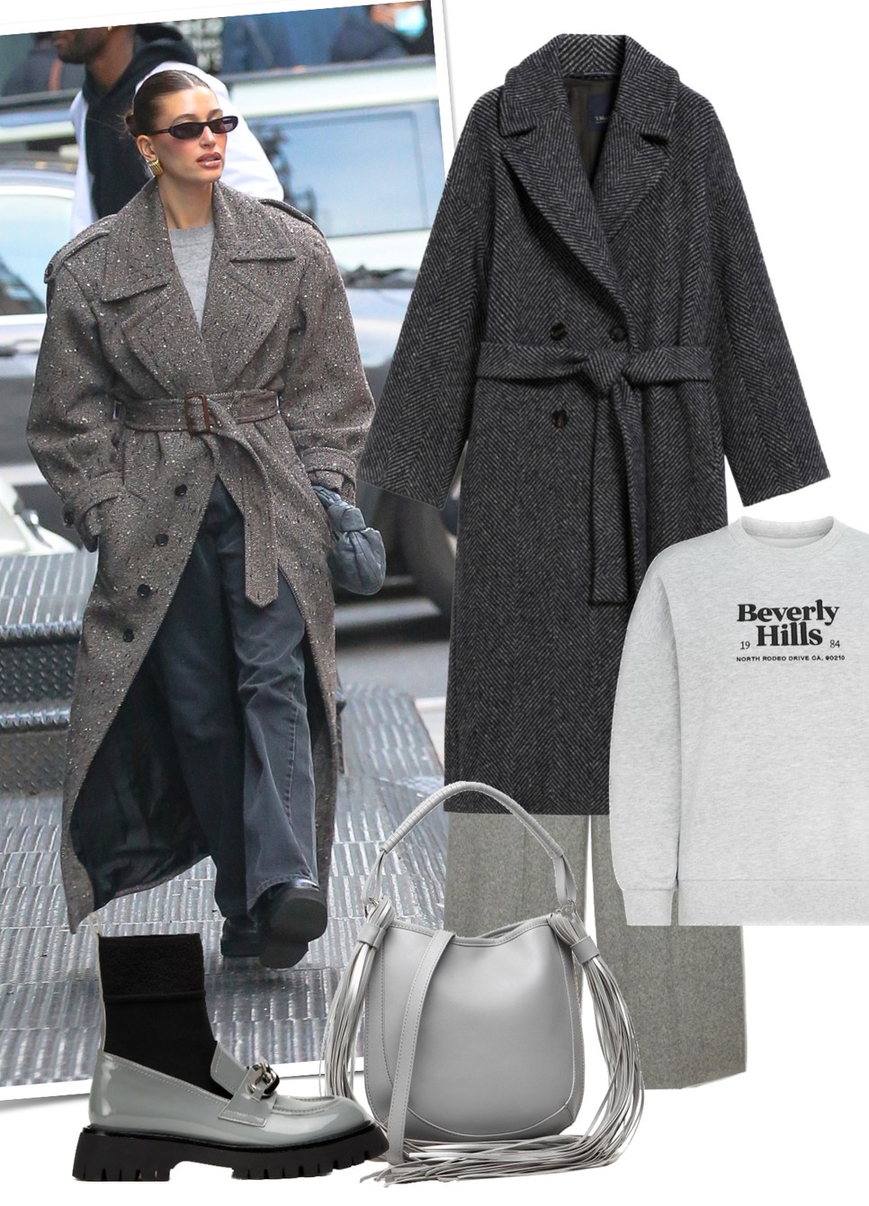 Kabát MAX MARA maxmara.com, Pulóver F&F 7490 Ft, Nadrág COS cos.com, Táska JENNY FAIRY ecipo.hu 11 995 Ft, Mokaszin RAGE AGE-CCC 21 995 Ft