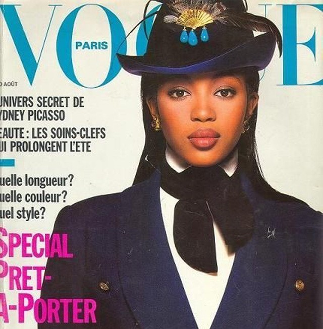 Naomi Campbell 1988 a Vogue augusztusi címlapja