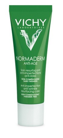 Normaderm Anti-Age arckrém VICHY 4999 Ft/50 ml (GLAMOUR-kuponnal -20% =3999 Ft) (Az egyes árak gyógyszertáranként eltérhetnek)Kezeli a zsíros bőr problémáit és ránctalanít! Ha olyan krémet kerestél, ami gátolja az öregedést és közben küzd a pattanások és zsíros bőr ellen is. A bőrhibák ellen LHA azaz Lipo hidroxi sav és glikolsav tartalommal, a ráncok ellen glukolizált C-vitamin tartalmával veszi fel a harcot. Hipoallergén, parabenmentes és Vichy termálvizet tartalmaz. 
