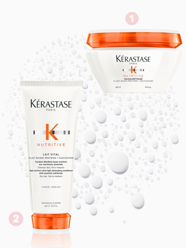 1. Nutritive Masquintense hajmaszk KÉRASTASE 19 500 Ft/200 ml (97,5 Ft/1 ml) 2. Nutritive Nectar ­Thermique hővédő krém KÉRASTASE 15 600 Ft/150 ml (104 Ft/1 ml)