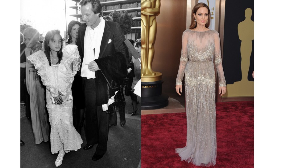 Angelina Jolie 1986-ban, és 2014-ben