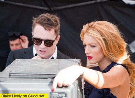 Blake Lively a parfümkampány forgatásán