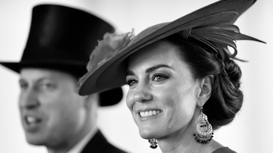 Katalin hercegné és Vilmos herceg 2023-ban a Royal Ascot lóverseny pénteki napján