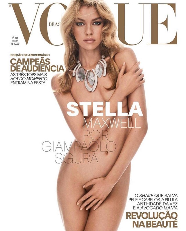 Stella Maxwell meztelenül a brazil Vogue címlapján