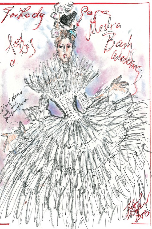 Karl Lagerfeld tele van ötletekkel, íme egy klasszikusabb, de igencsak látványos terv