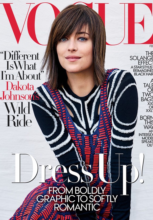 Dakota Johnson az amerikai Vogue címlapján 2017 februárjában