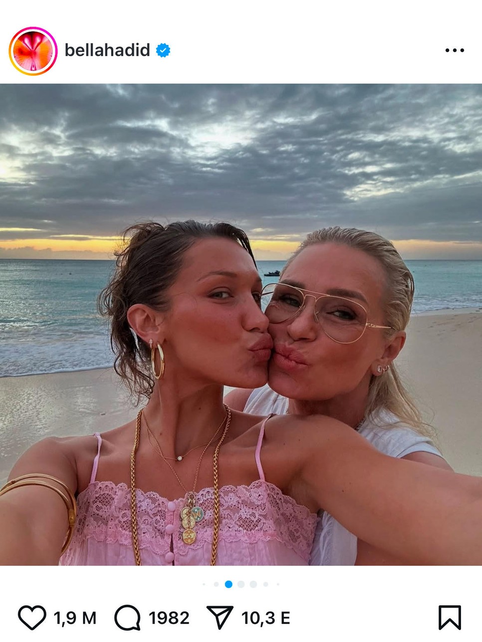 Megható poszttal köszöntötte édesanyját Bella Hadid