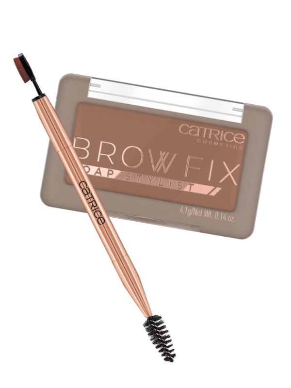 BROW FIX Soap Stylist szemöldökformázó CATRICE 1449 Ft, Duo Brow Lift ecset CATRICE 999 Ft