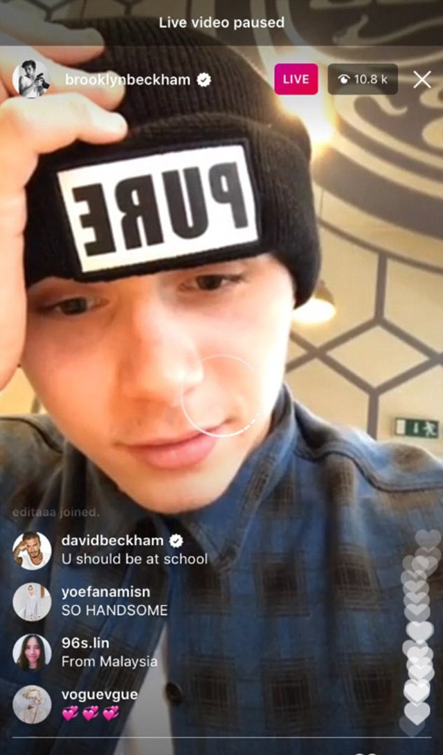 Brooklyn Beckham a Snapchaten kapott atyai feddést