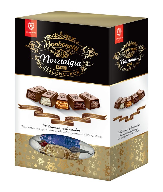 Bonbonetti Nosztalgia válogatás szaloncukor 350g            ajánlott fogyasztói ár: 1.999 Ft      