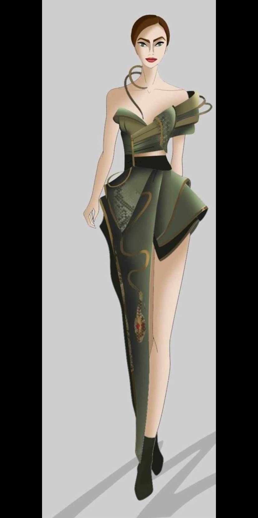 A z előzetes rajz Tóth Gabi Sztárban sztár leszek ruhájáról