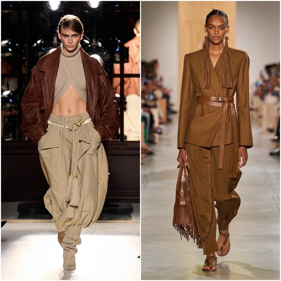 A sivatag homok árnyalatai a Balmain és a Michael Kors kollekcióiban