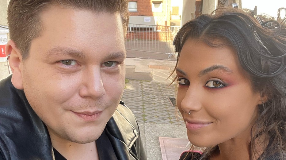 Kiss Márk és Tóth Andi a Sztárban sztár forgatásakor