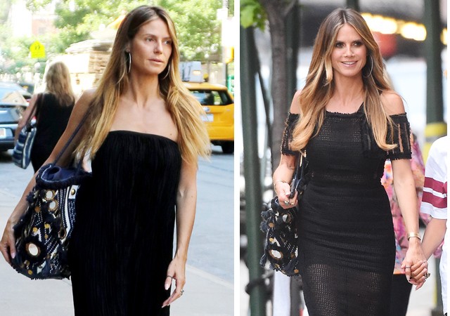 Heidi Klum sminkben és smink nélkül