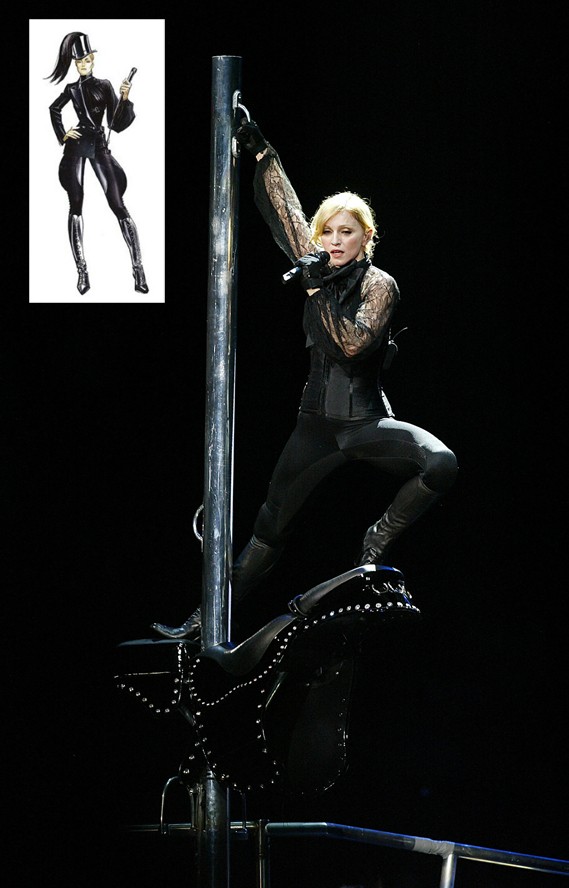 A 2006-os Confessions Tour öltözékeit ismét Jean Paul Gaultier készítette. Az első rész lenyűgöző, óriási lószerszám díszletében Madonna fekete, szexi lovas ruhában énekelt.
