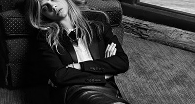 Cara Delevingne a Saint Laurent őszi kampányában rock sztárral lazázik