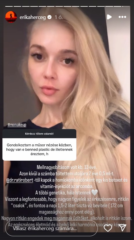 Egy smink nélküli videó kíséretében válaszolta meg követője kérdését