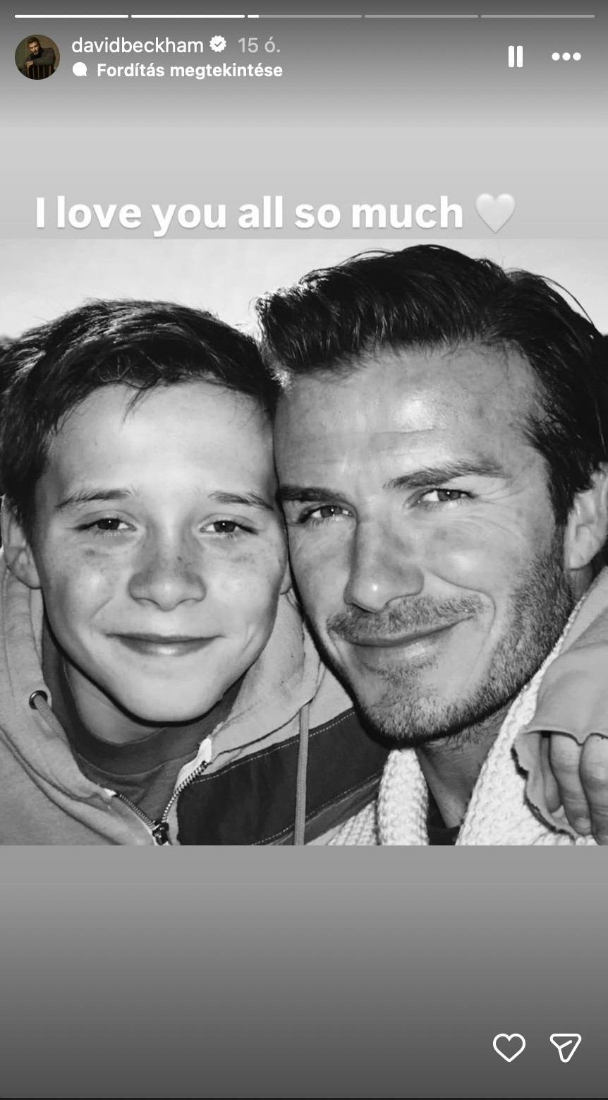 David Beckham Instagram-sztoriban tudatta a világgal, fontos számára fia