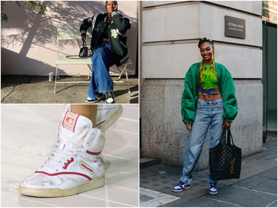 A streetwear trendek legújabb párosa: a bőszárú farmer és a cipőtrend, amit a kosárlabdától örököltünk