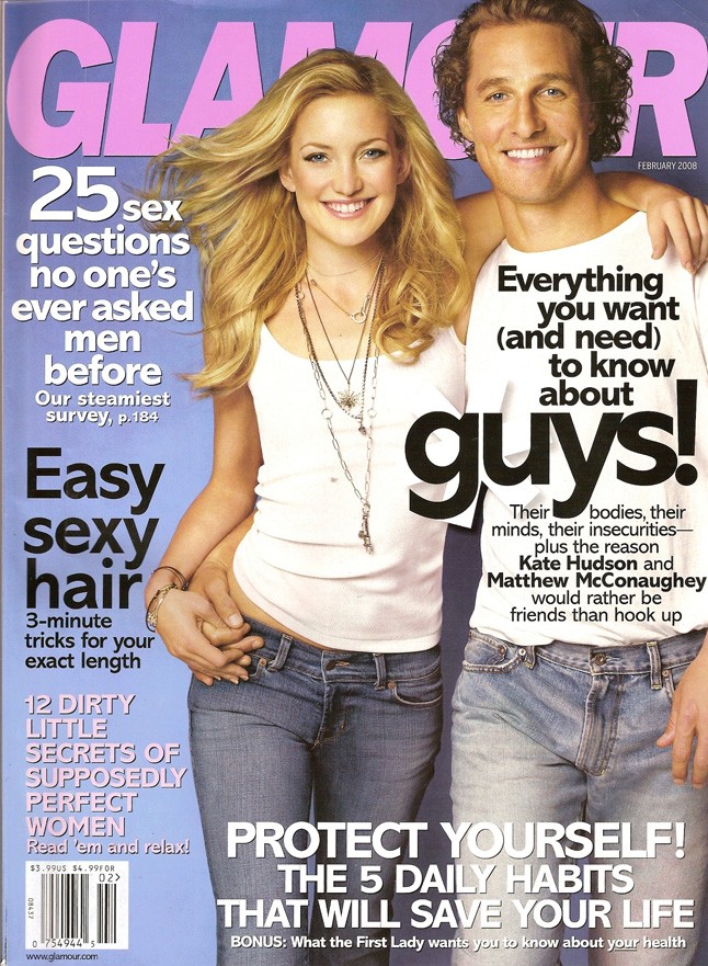 Matthew McGonaughey-val a GLAMOUR 2008-as februári borítóján.