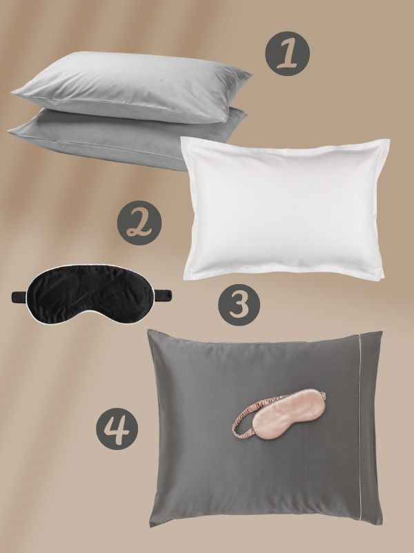 DVALA Párnahuzat (világosszürke), IKEA 2690 FtSALLY párnahuzat (fehér) JYSK ár 3000 Ft Esti Selyem szemmaszk INTIMISSIMI 6790 Ft Selyem párnahuzat és alvómaszk H&M Home 12 995 Ft