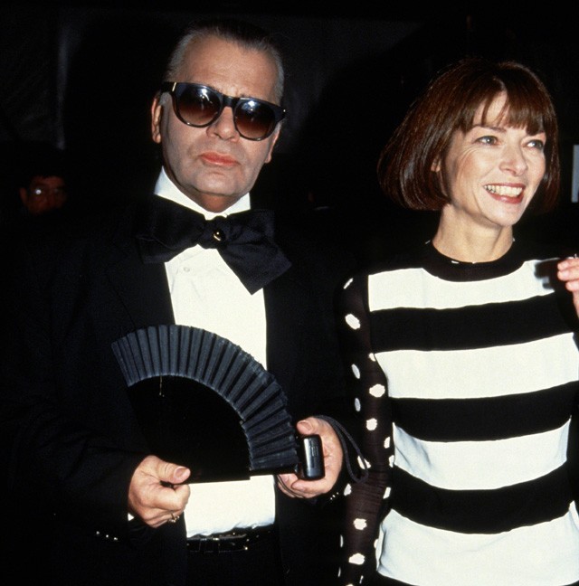 Anna Wintour és Karl Lagerfeld a kilencvenes években
