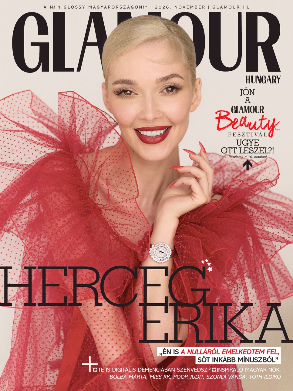 Herceg Erika címlap novemberi szám